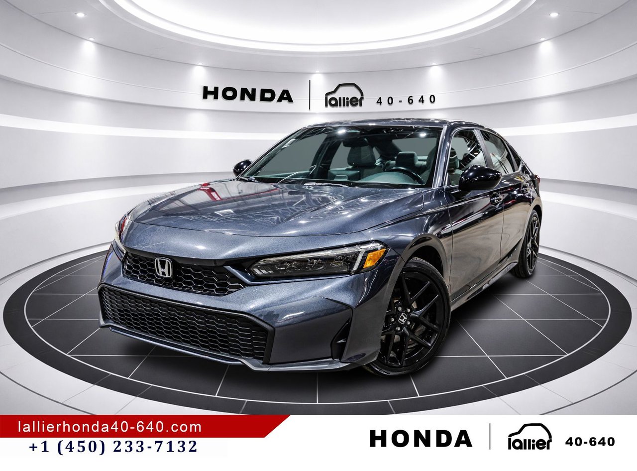 Gray (Meteoroid Grey Metallic) 2025 Honda Civic Hybrid Sedan Front-Wheel Drive Automatic