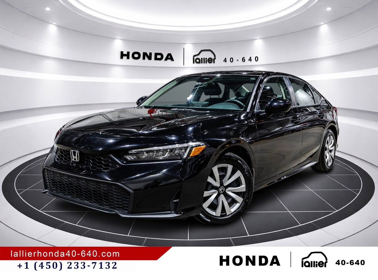 Black 2025 Honda Civic Sedan Front-Wheel Drive Continuously Variable Transmission