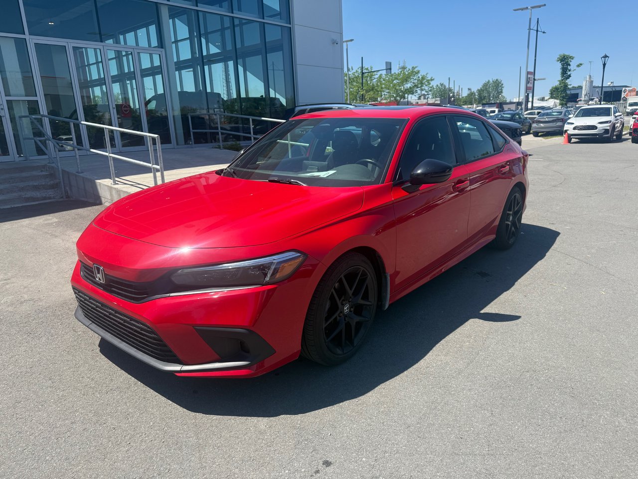 Rallye Red 2022 Honda Civic Sport FWD Sedan Front-Wheel Drive Continuously Variable Transmission