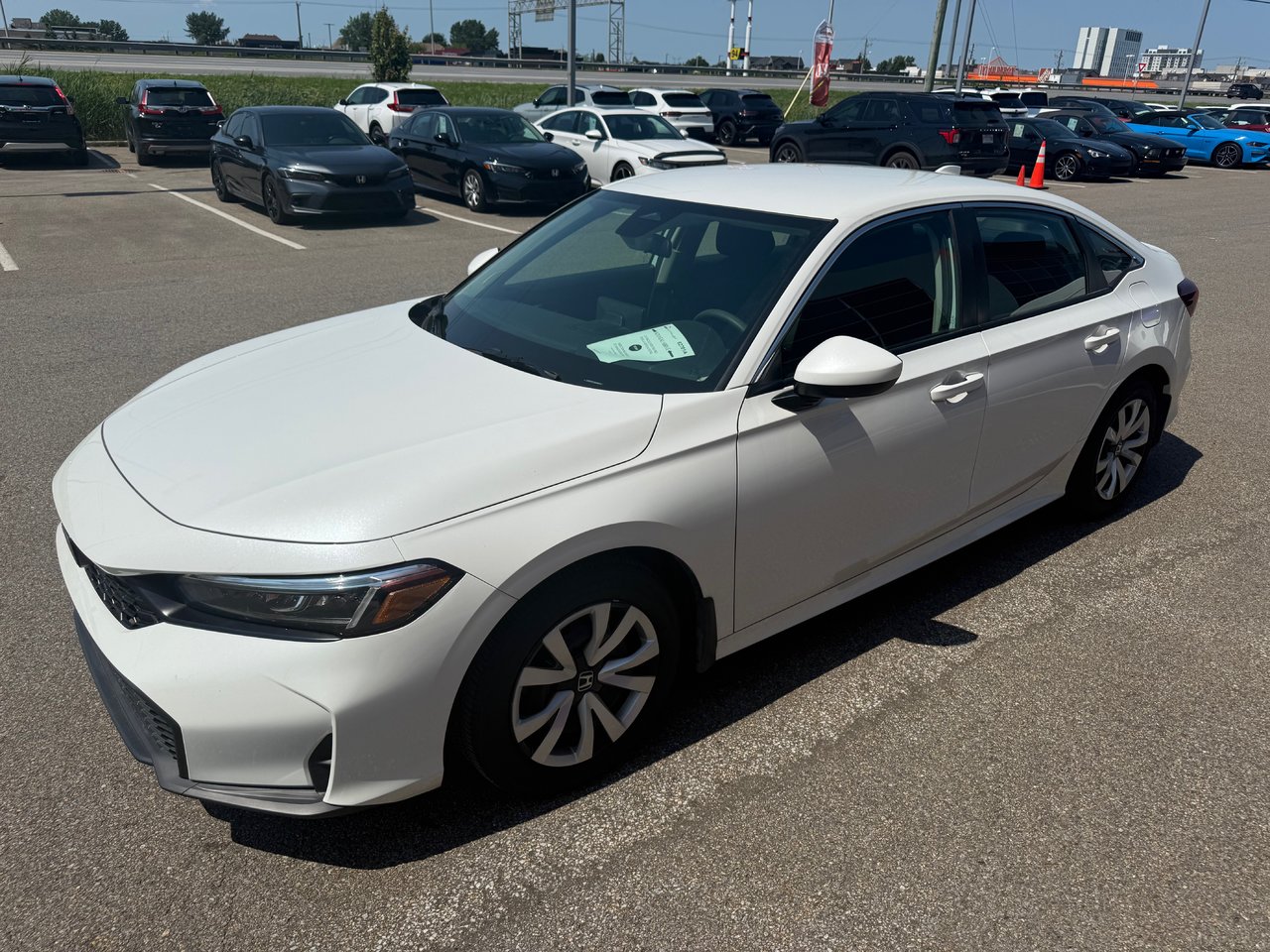 Platinum White Pearl 2025 Honda Civic Sedan Front-Wheel Drive Continuously Variable Transmission