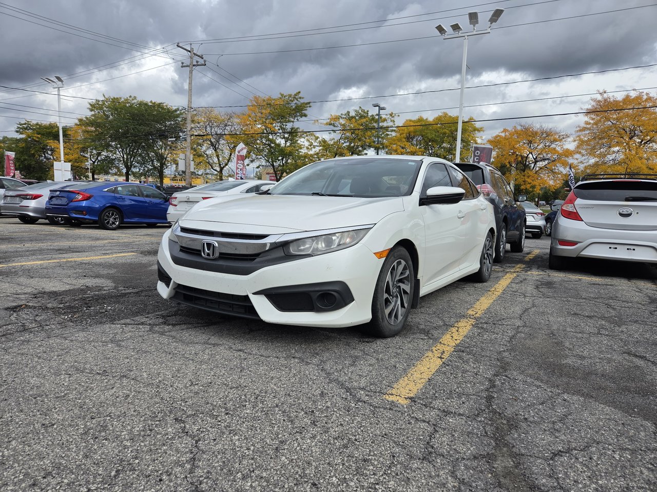 White 2017 Honda Civic Sedan Front-Wheel Drive Continuously Variable Transmission