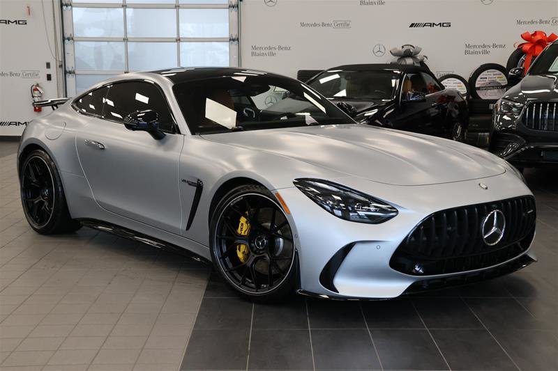 Silver (Argent Haute Technologie Métallisé) 2025 Mercedes-Benz AMG GT Coupe All-Wheel Drive Automatic