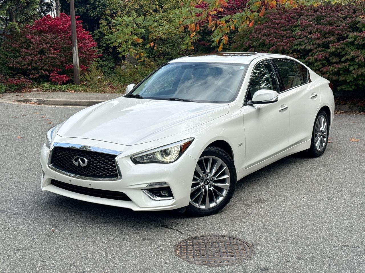 Pure White 2018 INFINITI Q50 Sedan All-Wheel Drive Automatic