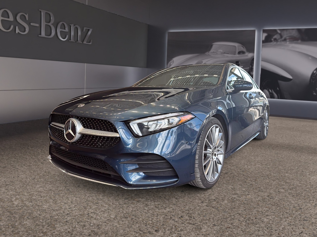 Denim blue metallic 2022 Mercedes-Benz A-Class Sedan All-Wheel Drive Automatic