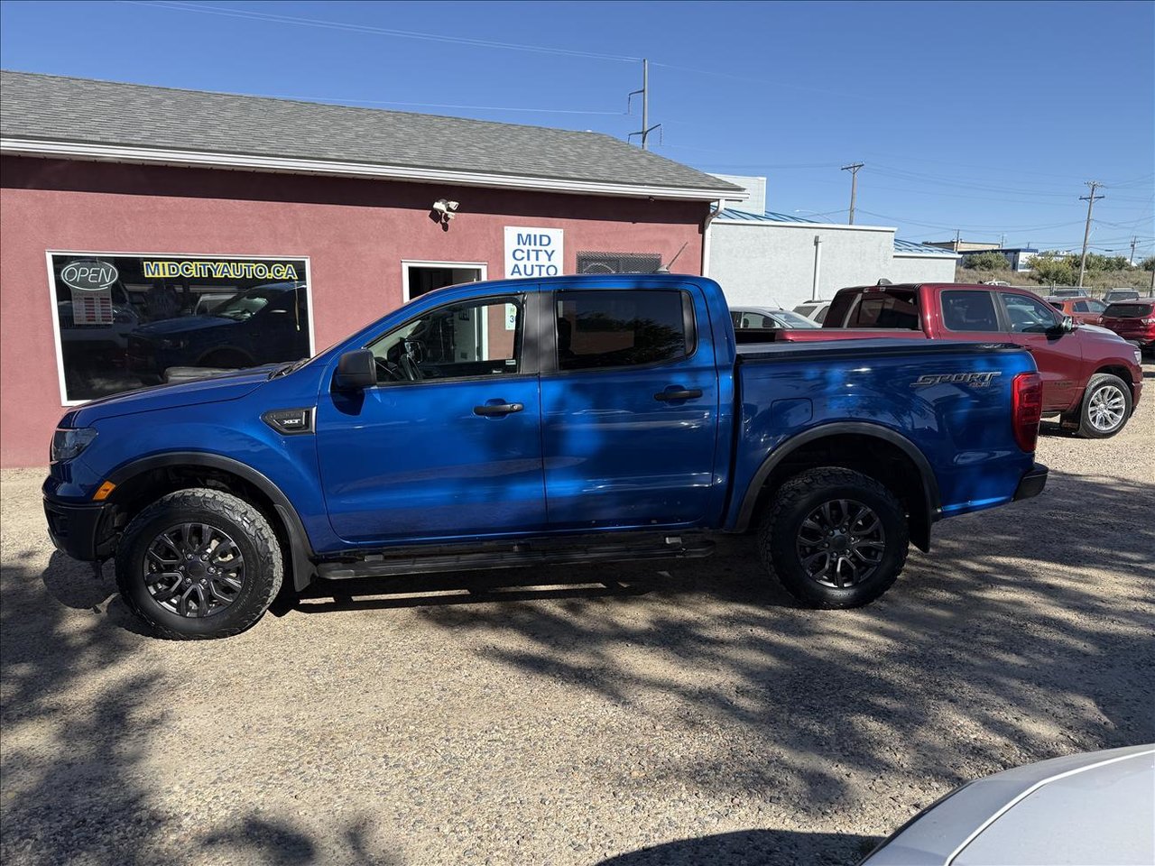 Blue 2020 Ford Ranger Pickup Truck Four-Wheel Drive Automatic