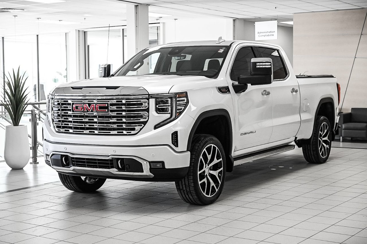 White 2024 GMC Sierra 1500 Denali Crew Cab 4WD Pickup Truck Four-Wheel Drive Automatic