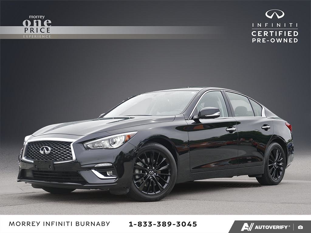 Midnight Black Pearl 2023 INFINITI Q50 Luxe AWD Sedan All-Wheel Drive Automatic