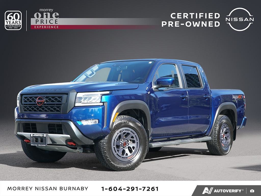 Deep Blue Pearl 2023 Nissan Frontier Pickup Truck Four-Wheel Drive Automatic