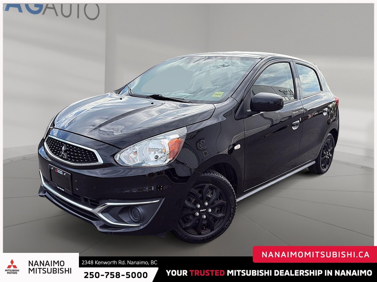 Black 2017 Mitsubishi Mirage Hatchback Front-Wheel Drive Continuously Variable Transmission