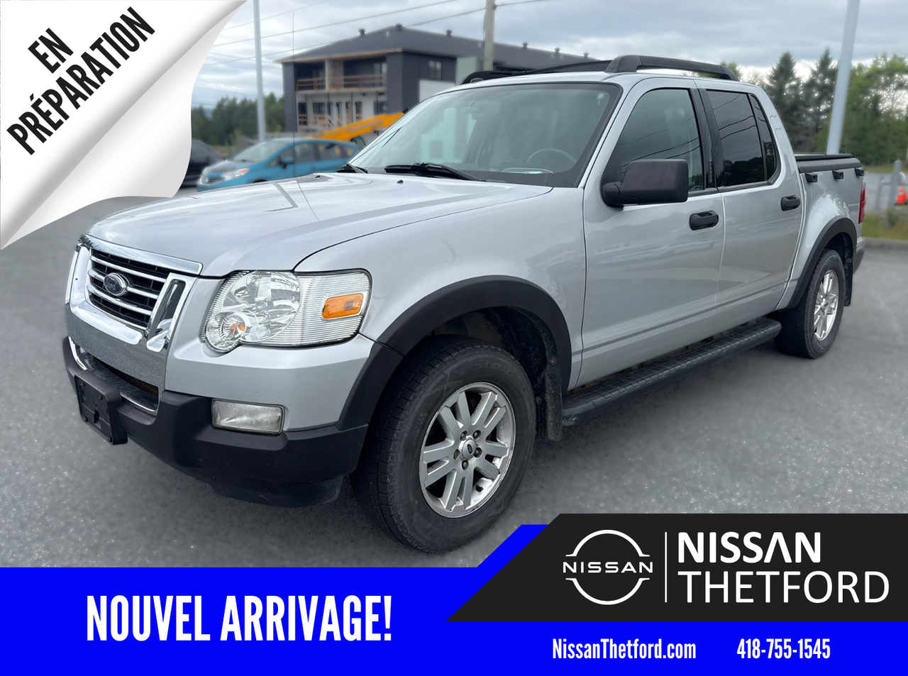 Silver 2009 Ford Explorer Sport Trac Pickup Truck Four-Wheel Drive Automatic