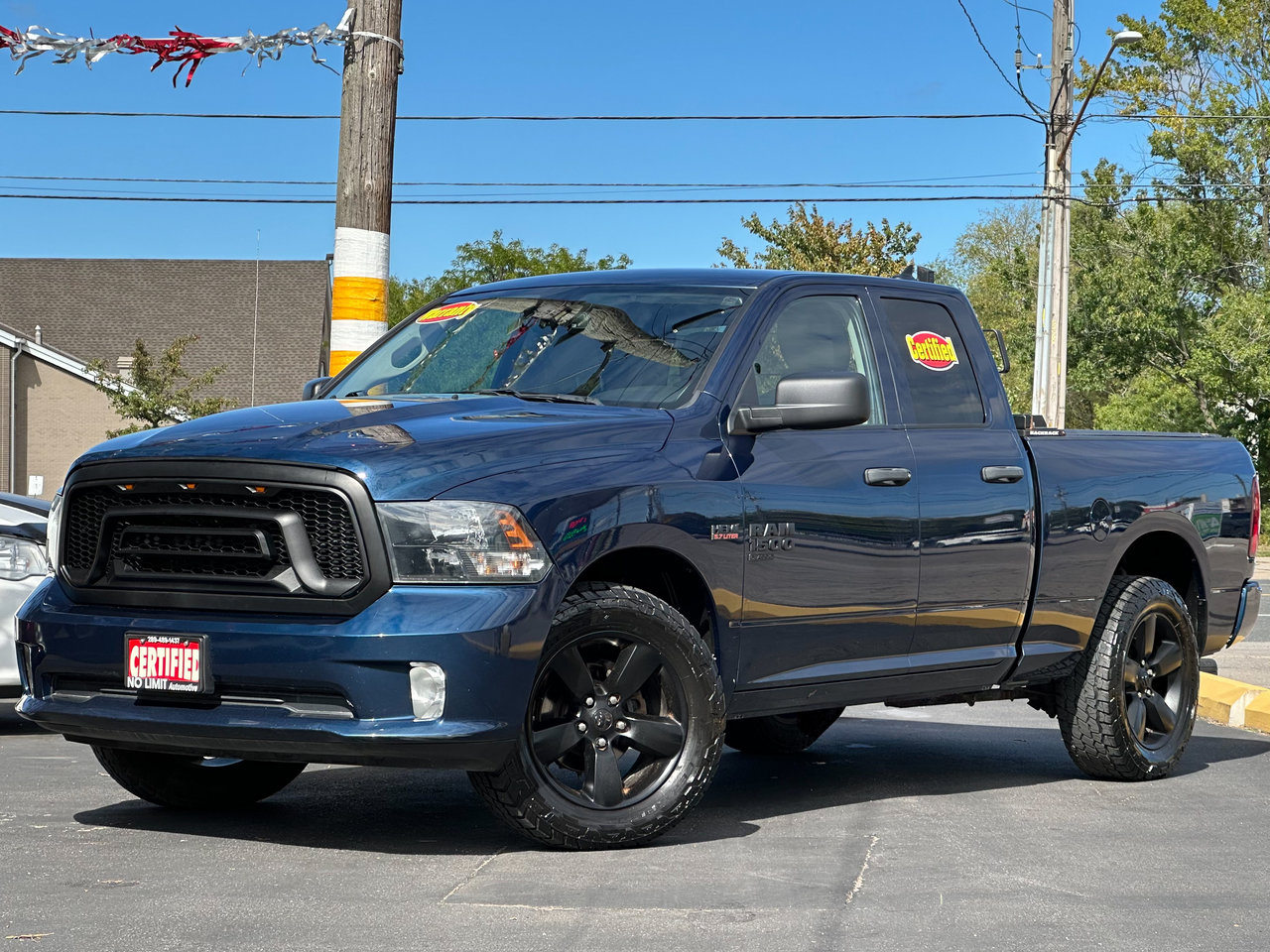 Blue 2021 RAM 1500 Pickup Truck Four-Wheel Drive Automatic