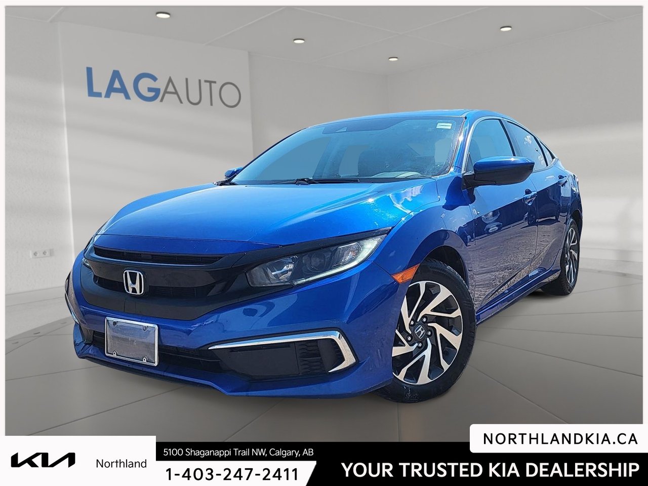 Blue 2019 Honda Civic Sedan Front-Wheel Drive Continuously Variable Transmission