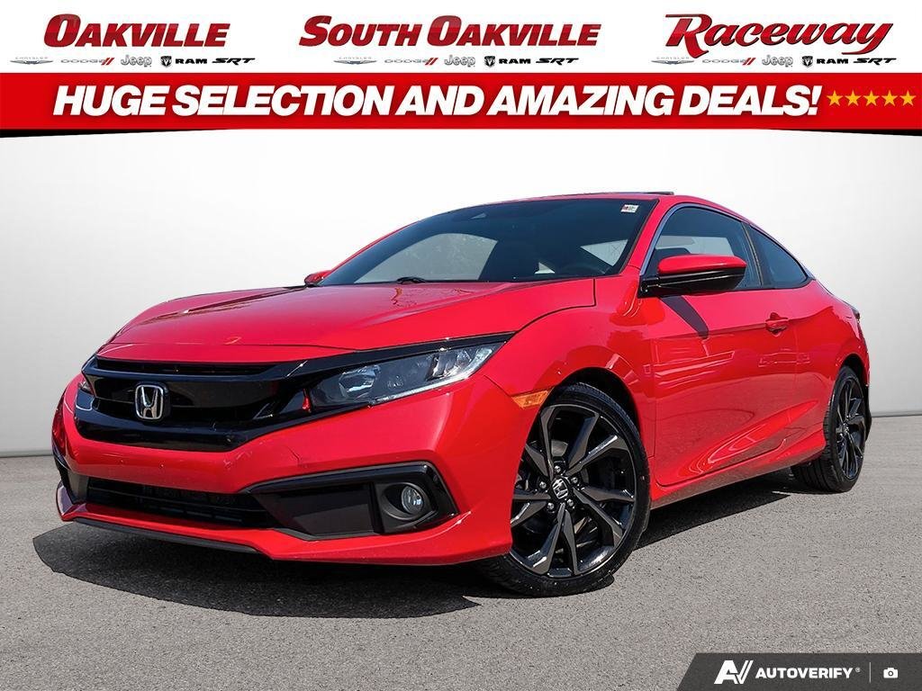 Red 2019 Honda Civic Coupe Coupe Front-Wheel Drive Continuously Variable Transmission
