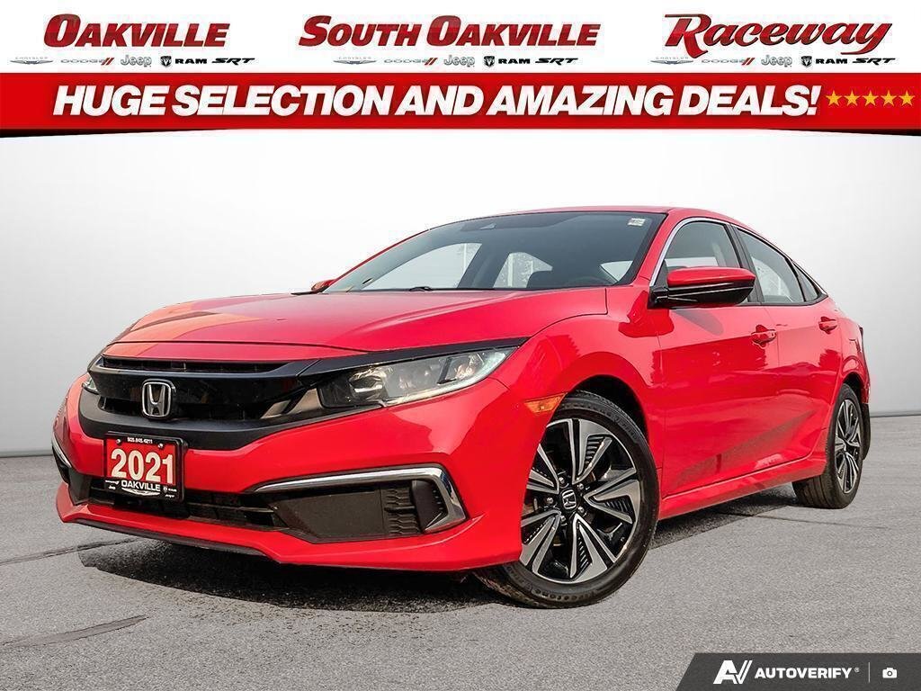 Red 2021 Honda Civic Sedan Front-Wheel Drive Continuously Variable Transmission