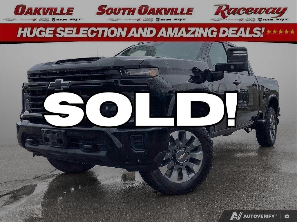 Black 2024 Chevrolet Silverado 2500HD Custom Crew Cab 4WD Pickup Truck Four-Wheel Drive Automatic