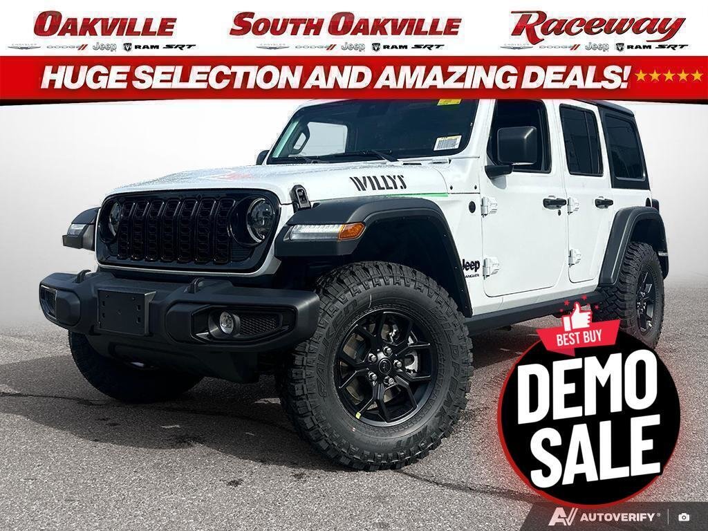 White 2025 Jeep Wrangler Willys 4-Door 4WD SUV / Crossover Four-Wheel Drive Automatic
