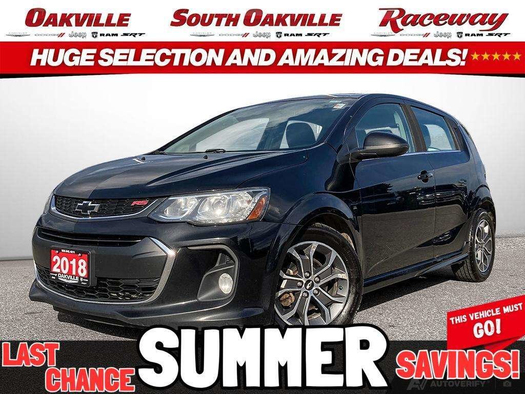 Black 2018 Chevrolet Sonic Hatchback Front-Wheel Drive Automatic