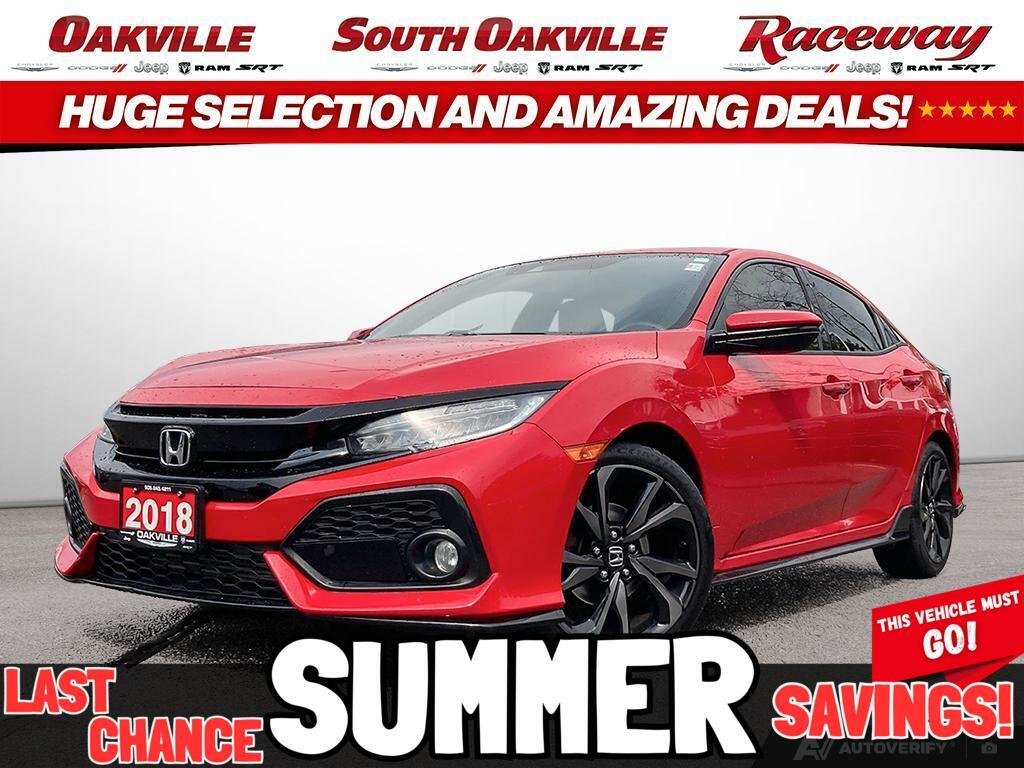 Red 2018 Honda Civic Hatchback Hatchback Front-Wheel Drive Continuously Variable Transmission
