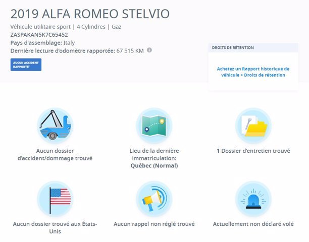 Alfa Romeo Stelvio 2019 SPORT AWD AUTO TOIT PANORAMIQUE