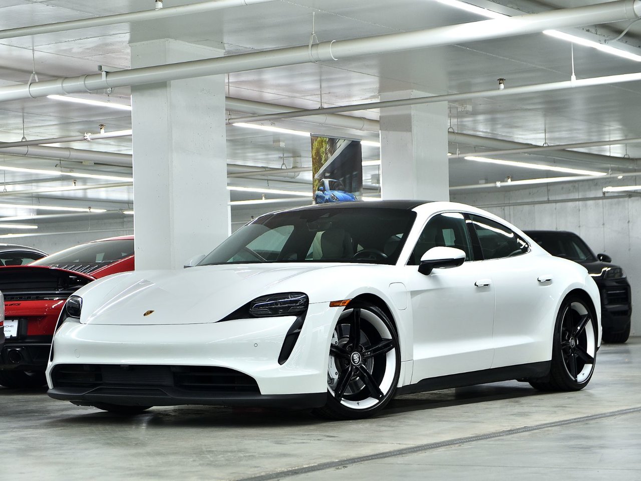 White 2021 Porsche Taycan Sedan All-Wheel Drive Automatic