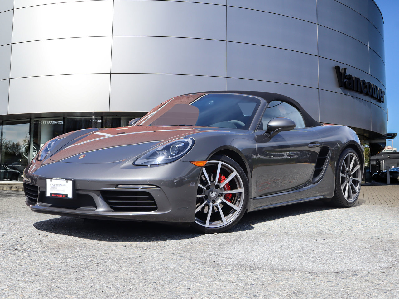 Gray (Agate Grey Met) 2018 Porsche 718 Boxster S RWD Convertible Rear-Wheel Drive Manual