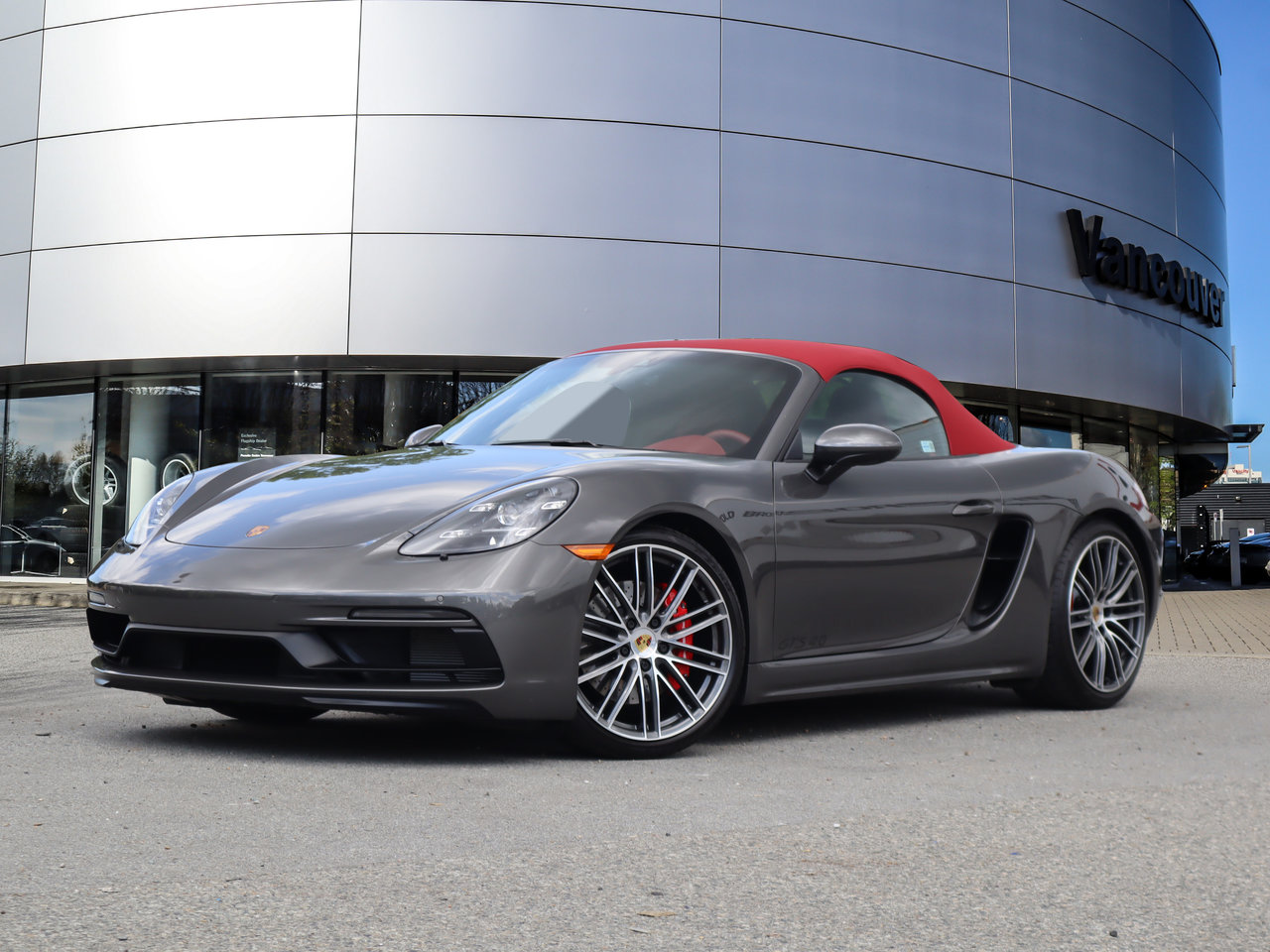 Gray (Agate Grey Met) 2022 Porsche 718 Boxster Convertible Rear-Wheel Drive Automatic