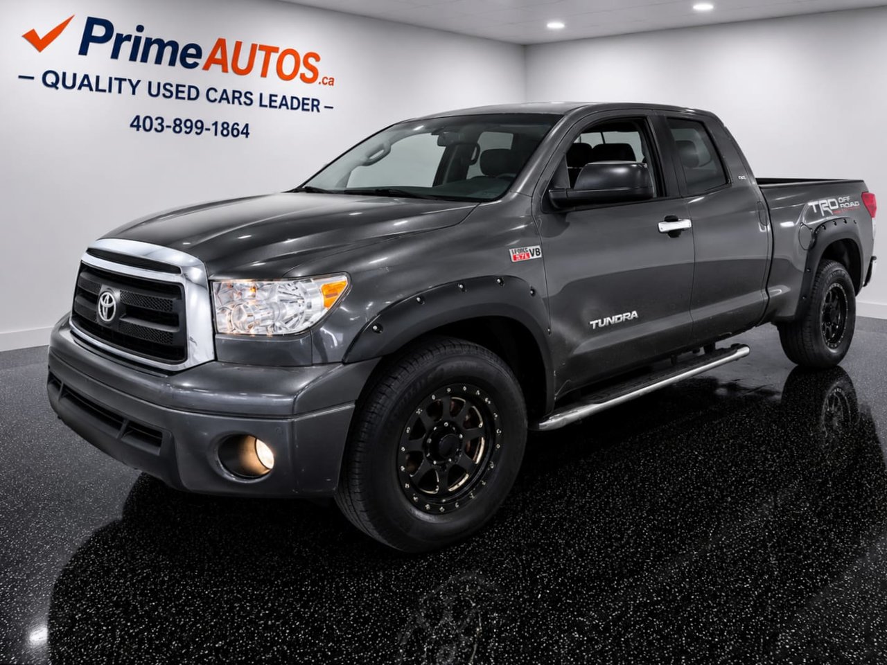 Gray 2013 Toyota Tundra Grade Double Cab 5.7L 4WD Pickup Truck Four-Wheel Drive Automatic