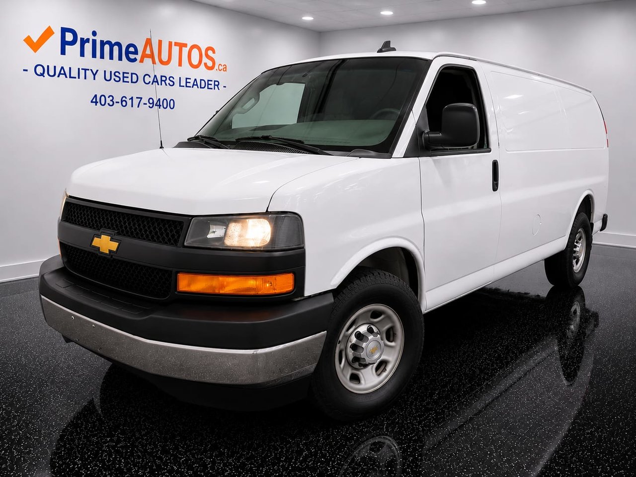 White 2018 Chevrolet Express Cargo Van Rear-Wheel Drive Automatic