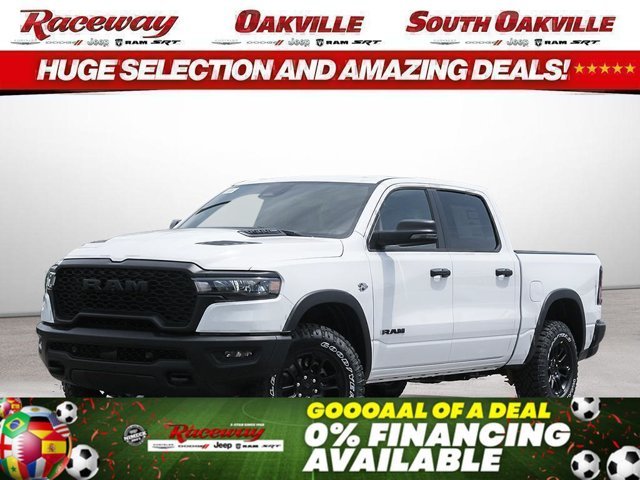 White 2026 RAM 1500 Rebel Crew Cab 4WD Pickup Truck Four-Wheel Drive Automatic