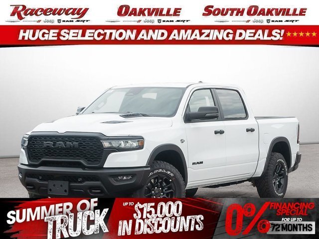 White 2026 RAM 1500 Pickup Truck Four-Wheel Drive Automatic