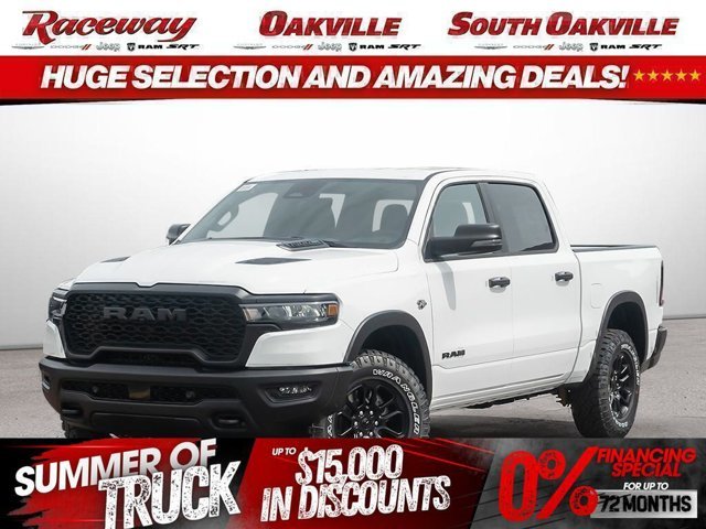 White 2026 RAM 1500 Pickup Truck Four-Wheel Drive Automatic