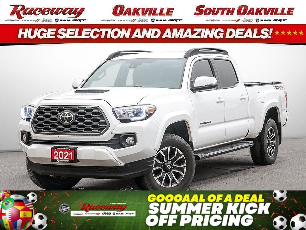 White 2021 Toyota Tacoma Pickup Truck Four-Wheel Drive Automatic
