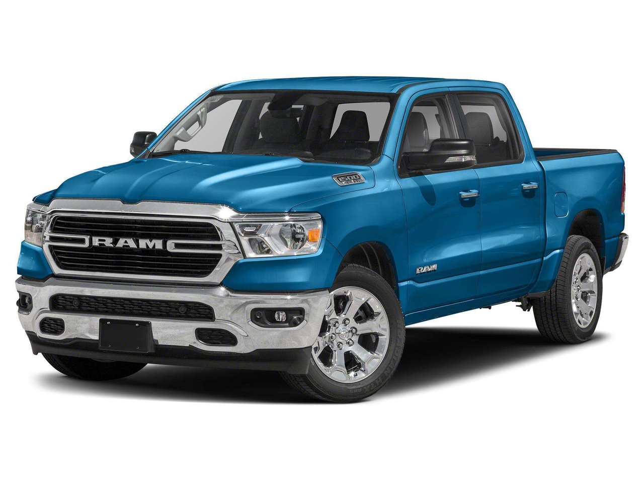 Blue 2021 RAM 1500 Pickup Truck Four-Wheel Drive Automatic