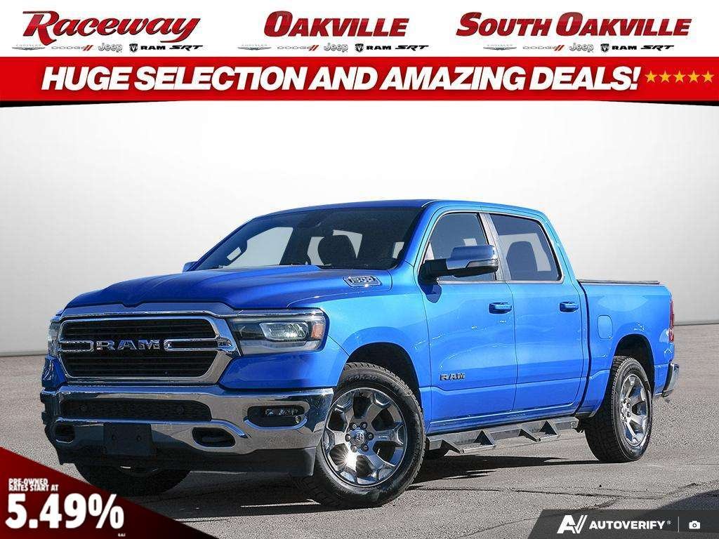 Blue 2021 RAM 1500 Pickup Truck Four-Wheel Drive Automatic
