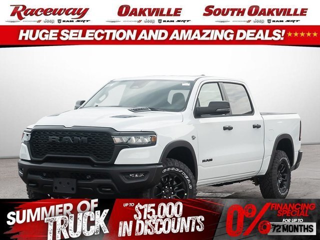 White 2026 RAM 1500 Pickup Truck Four-Wheel Drive Automatic