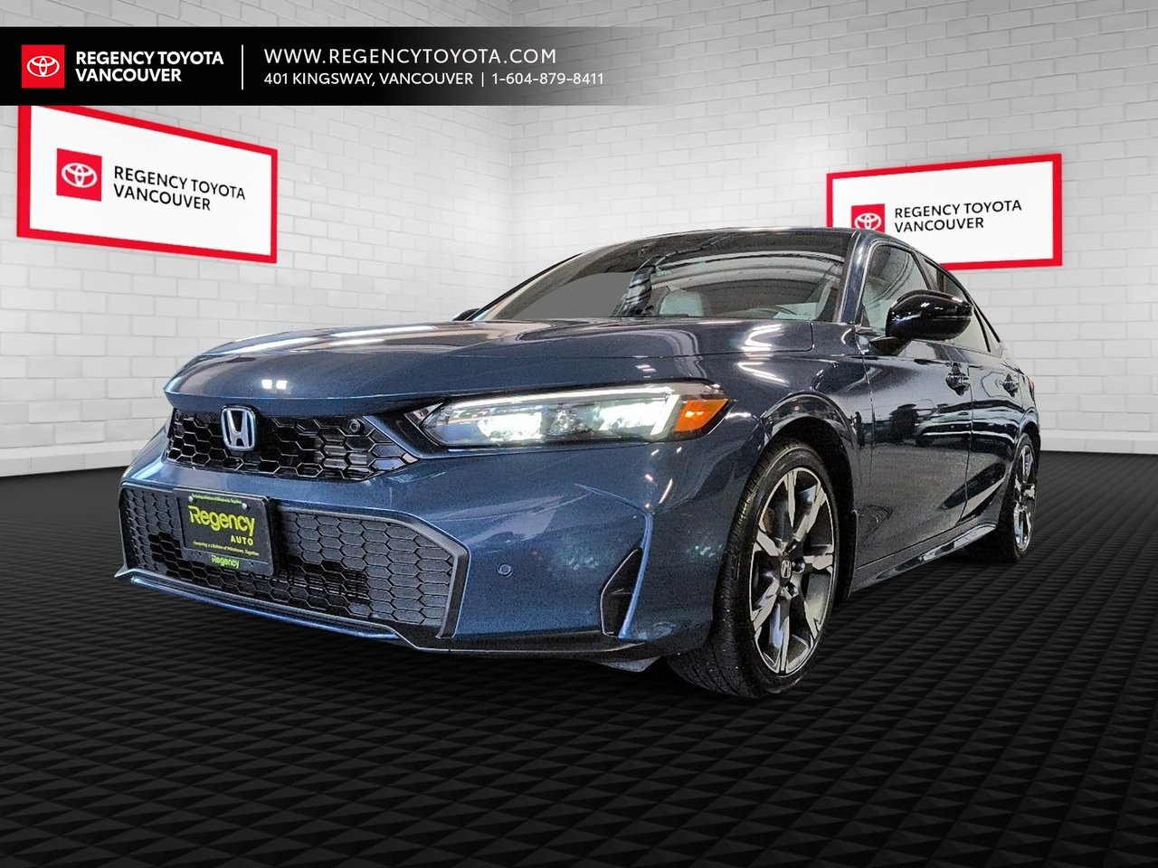 Blue 2025 Honda Civic Hybrid Sedan Front-Wheel Drive Continuously Variable Transmission