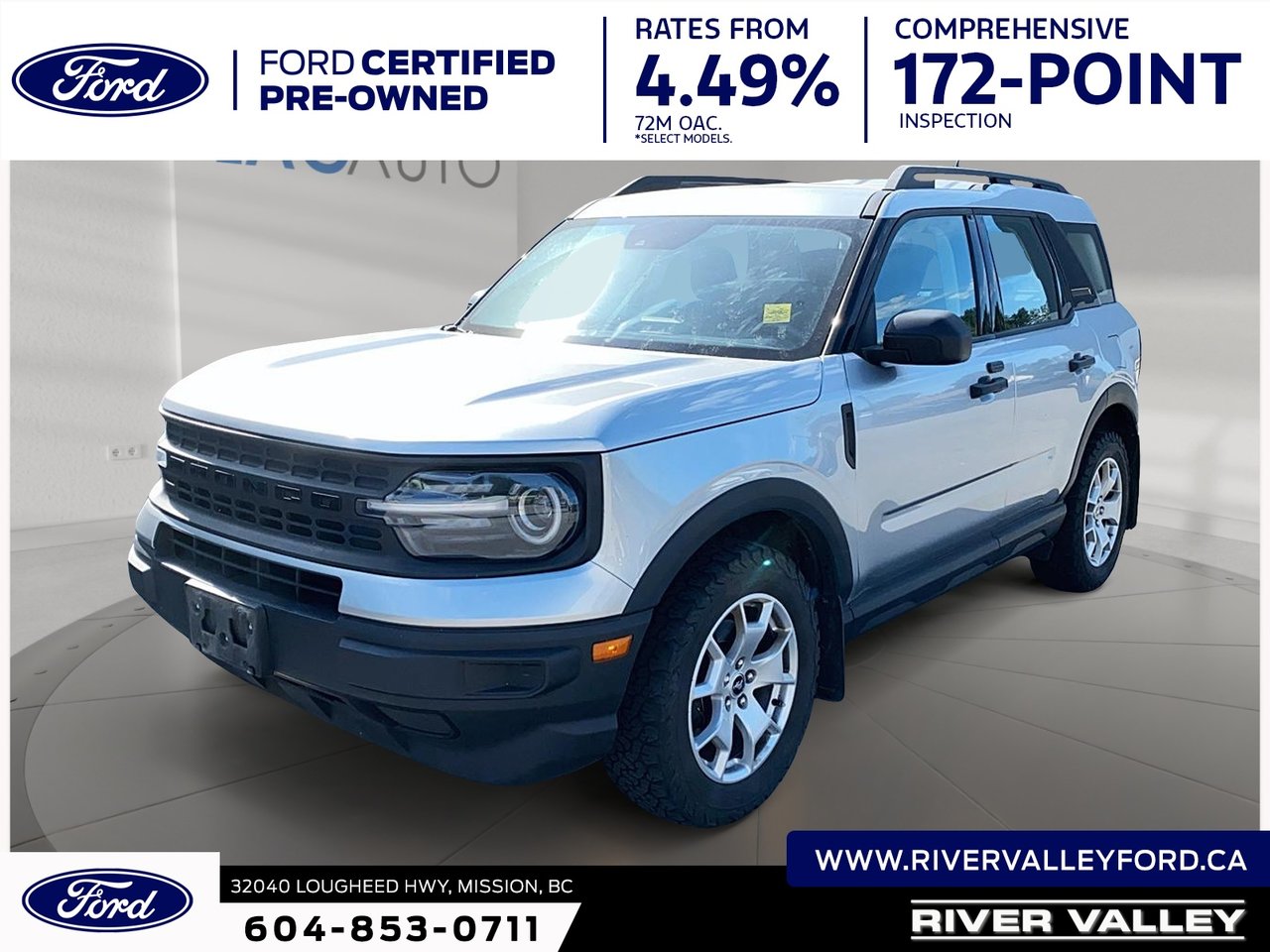 Silver Metallic 2021 Ford Bronco Sport SUV / Crossover All-Wheel Drive Automatic