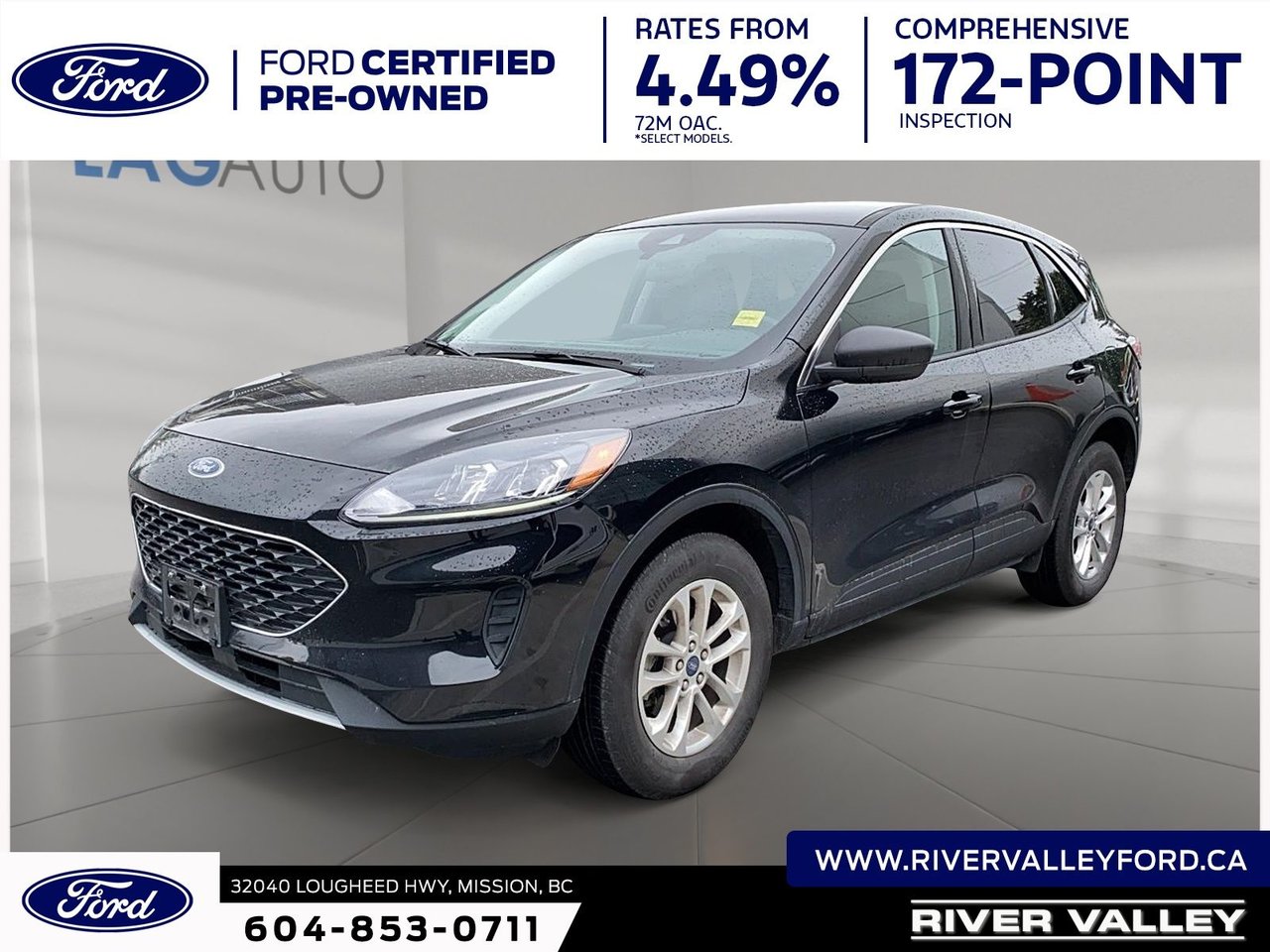 Agate Black Metallic 2022 Ford Escape SE AWD SUV / Crossover All-Wheel Drive Automatic