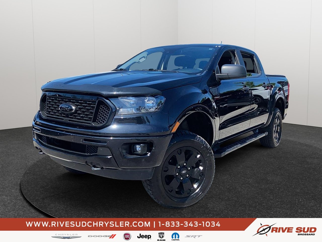 Black 2023 Ford Ranger XLT SuperCrew 4WD Pickup Truck Four-Wheel Drive Automatic
