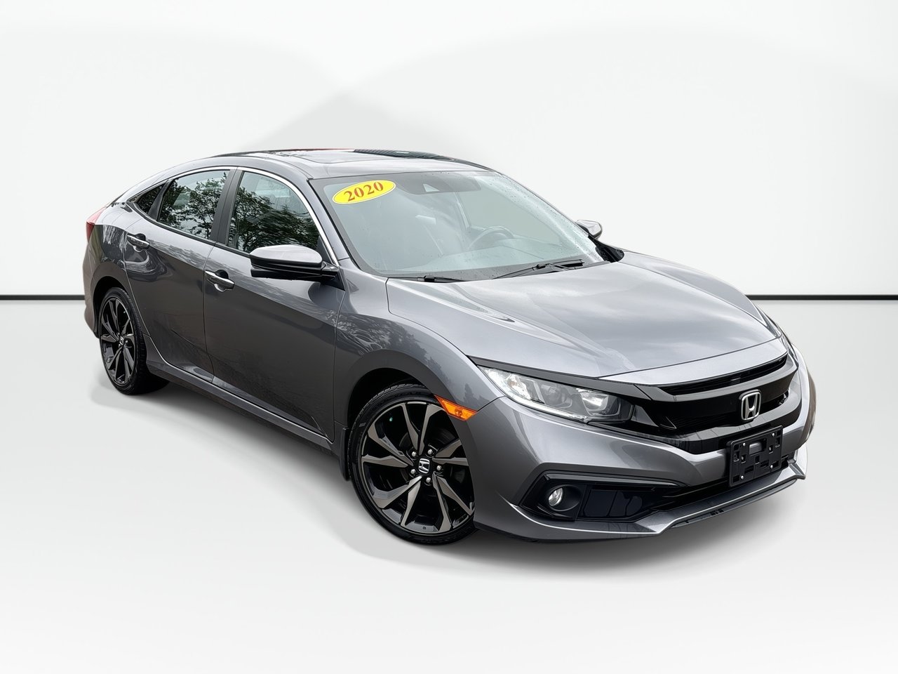 Gray (Modern Steel Metallic) 2020 Honda Civic Sedan Front-Wheel Drive Continuously Variable Transmission