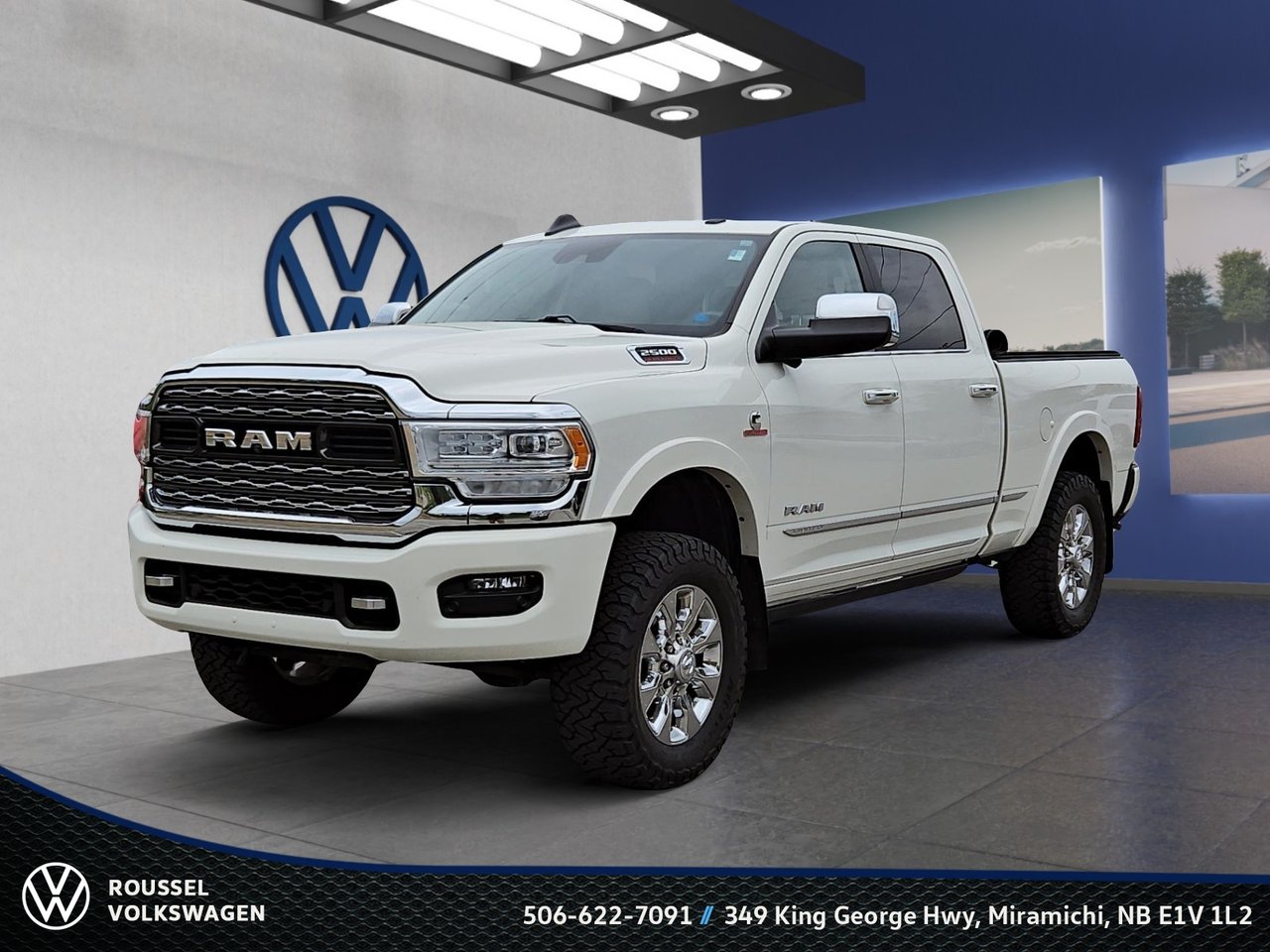 Pearl White 2019 RAM 2500 Limited Crew Cab 4WD Pickup Truck Four-Wheel Drive Automatic