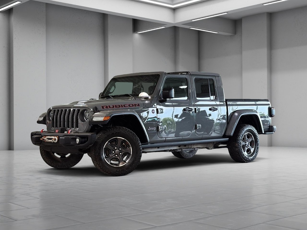 Gray 2022 Jeep Gladiator Pickup Truck Four-Wheel Drive Automatic