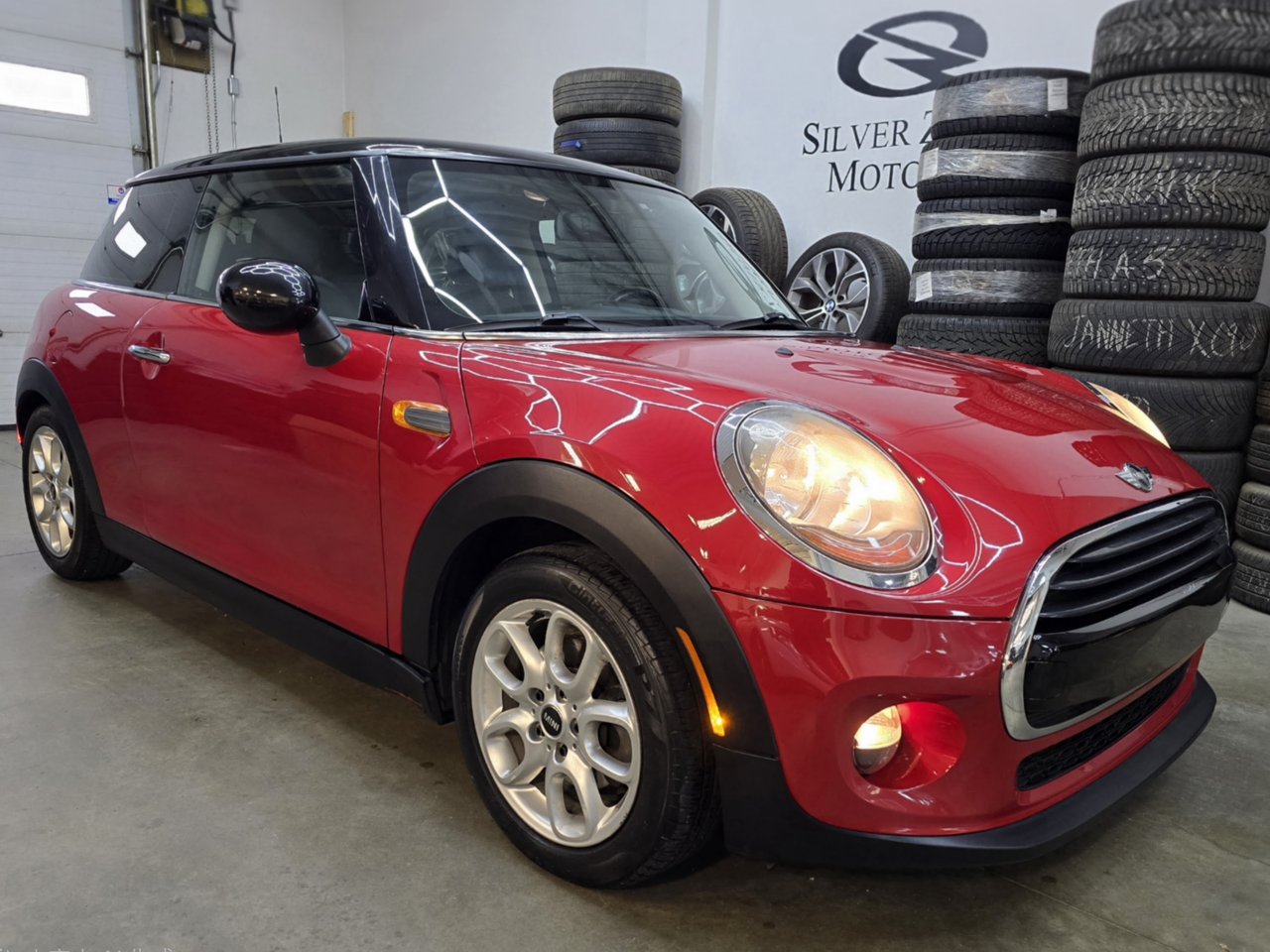Red 2017 MINI Cooper Hatchback Front-Wheel Drive Automatic