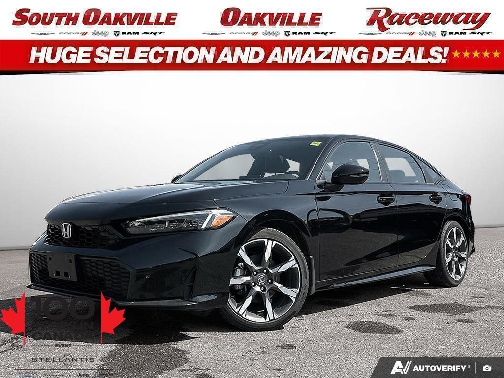 Black 2025 Honda Civic Hybrid Sport Sedan FWD Sedan Front-Wheel Drive Continuously Variable Transmission