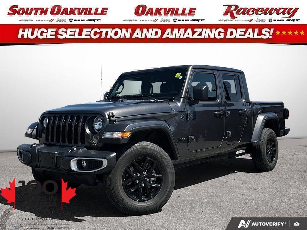 Gray 2023 Jeep Gladiator Sport S Crew Cab 4WD Pickup Truck Four-Wheel Drive Automatic