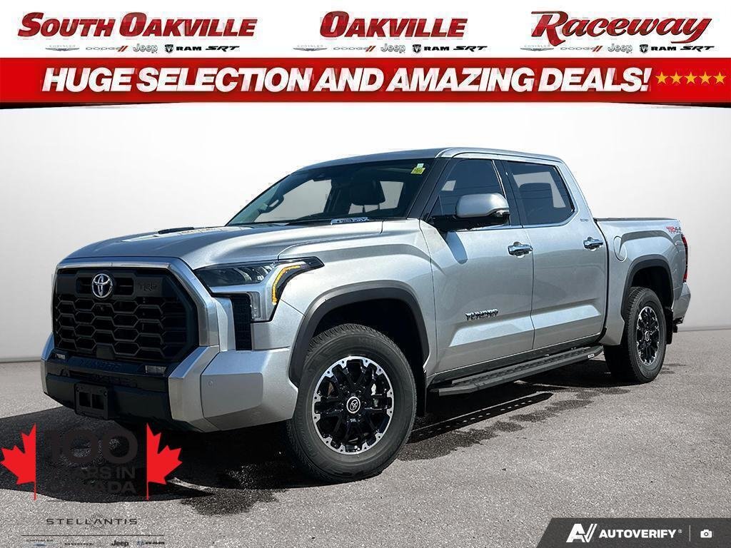 Silver 2023 Toyota Tundra Hybrid Limited HV CrewMax Cab 4WD Pickup Truck Four-Wheel Drive Automatic