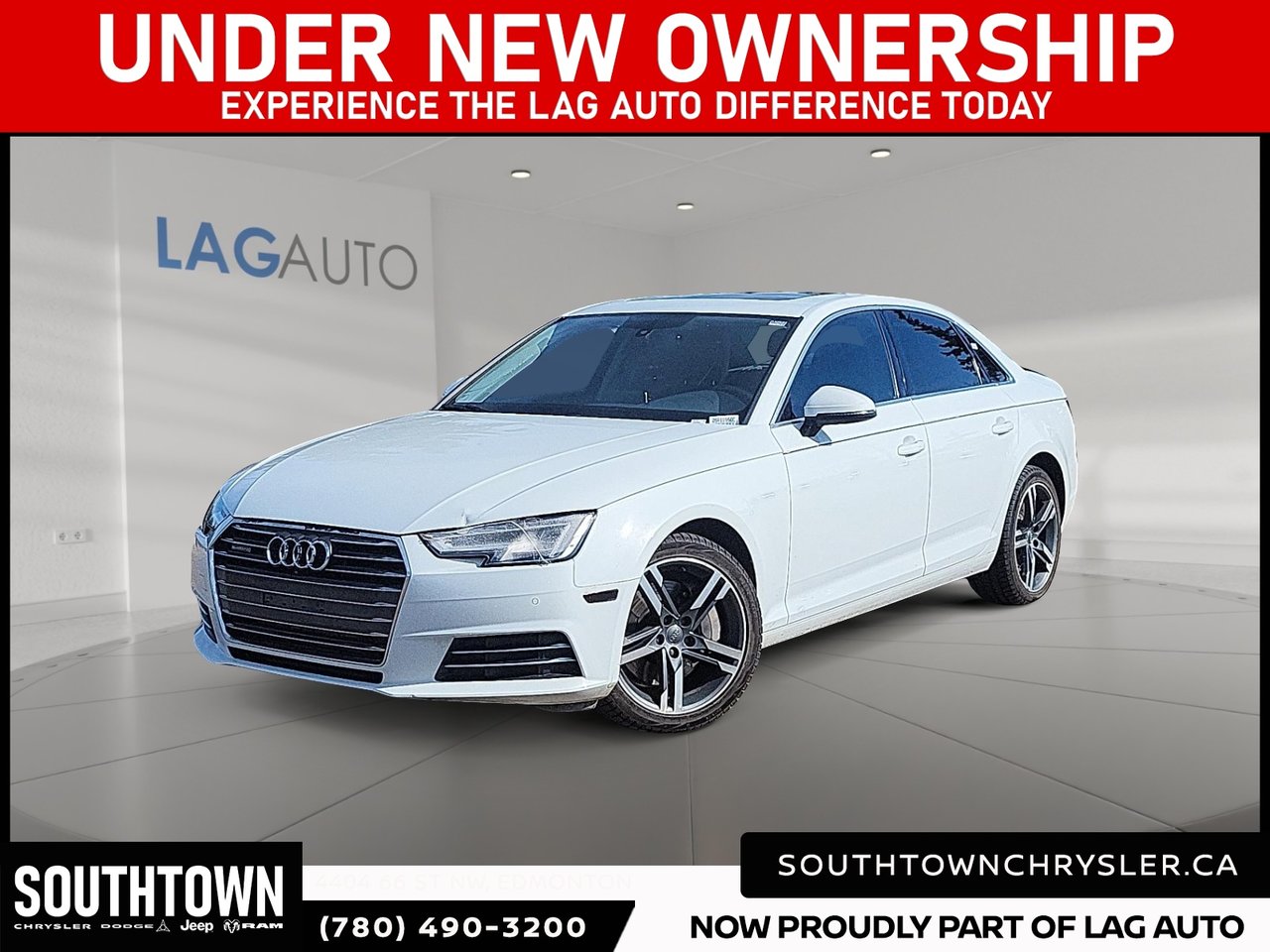 White 2017 Audi A4 Sedan Automatic
