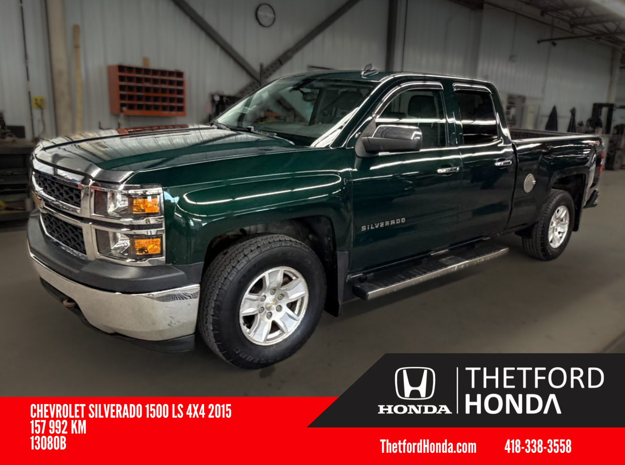 Green 2015 Chevrolet Silverado 1500 Pickup Truck Four-Wheel Drive Automatic