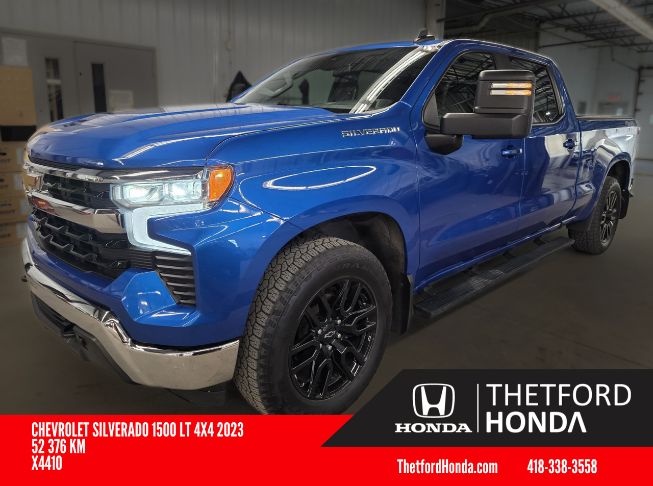 Blue 2023 Chevrolet Silverado 1500 LT Crew Cab 4WD Pickup Truck Four-Wheel Drive Automatic