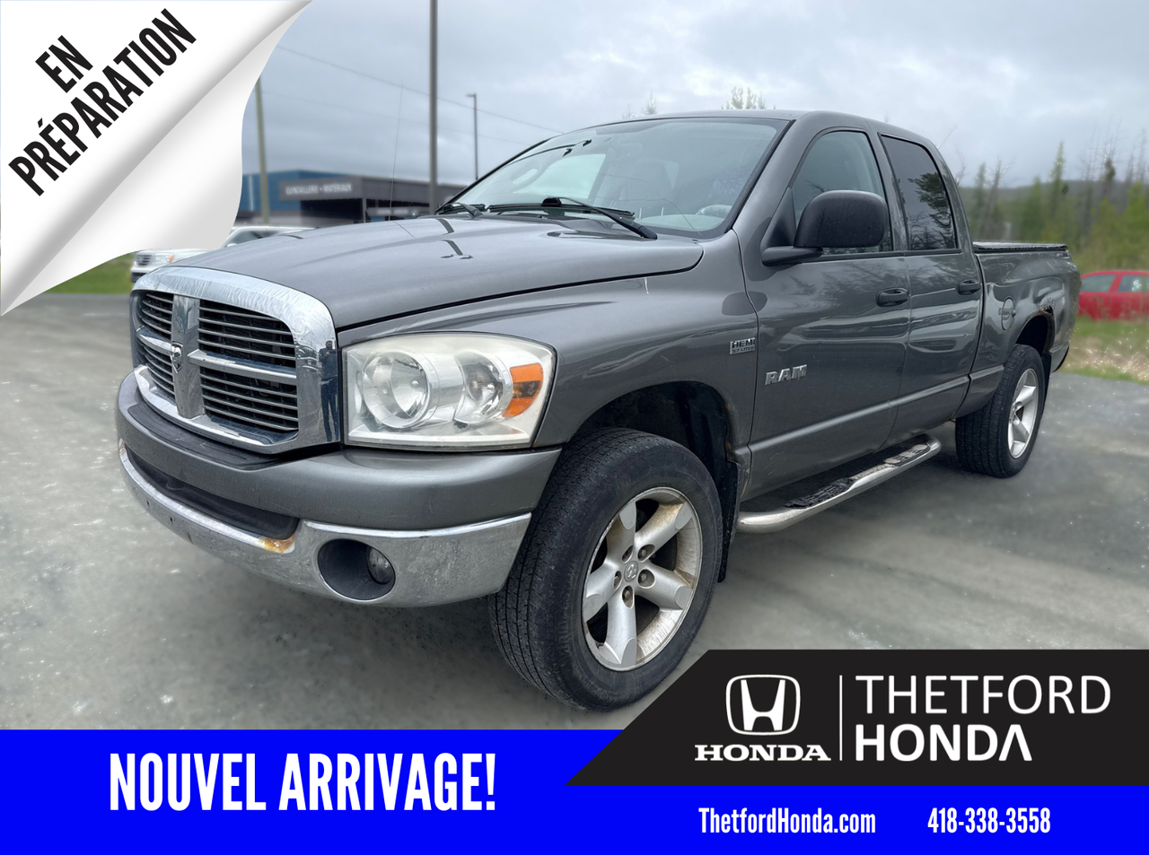Gray 2008 Dodge RAM 1500 SLT Quad Cab 4WD Pickup Truck Four-Wheel Drive Automatic